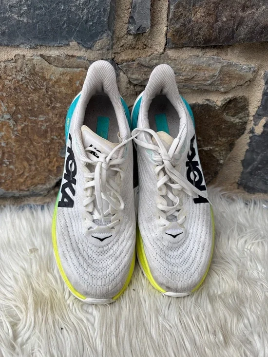 Hoka One One Women’s 'Mach 5' Running Sneakers in White/Blue Glass Size 9 - Picture 2 of 7